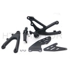 Set of 2 Black Front Rider Foot Pegs Bracket Kit for Yamaha YZF R1 (2007–2008)