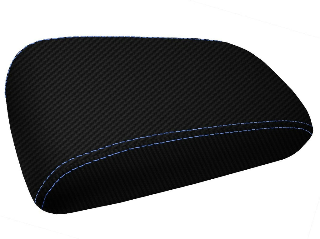 Carbon Fiber Console Lid Armrest Cover for Lexus SC300 (1992–2000) Blue Stitch