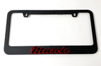 Matte Black License Plate Frame with Red Outline for Muscle Car (Universal)