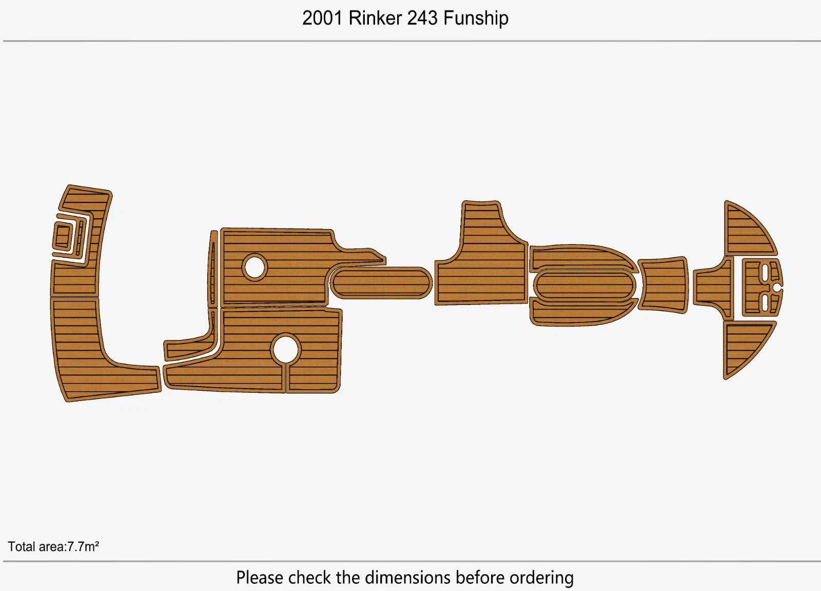 EVA Foam Teak Deck Floor Mat for Rinker Siesta 243 (2001)