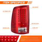 2X Full LED Tail Lights for Dodge Ram Pickup (2009–2017)