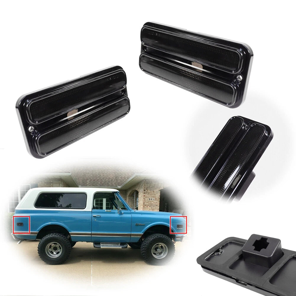 Smoked Euro Style Side Marker Lights for Chevy GMC Truck (1968–1972)