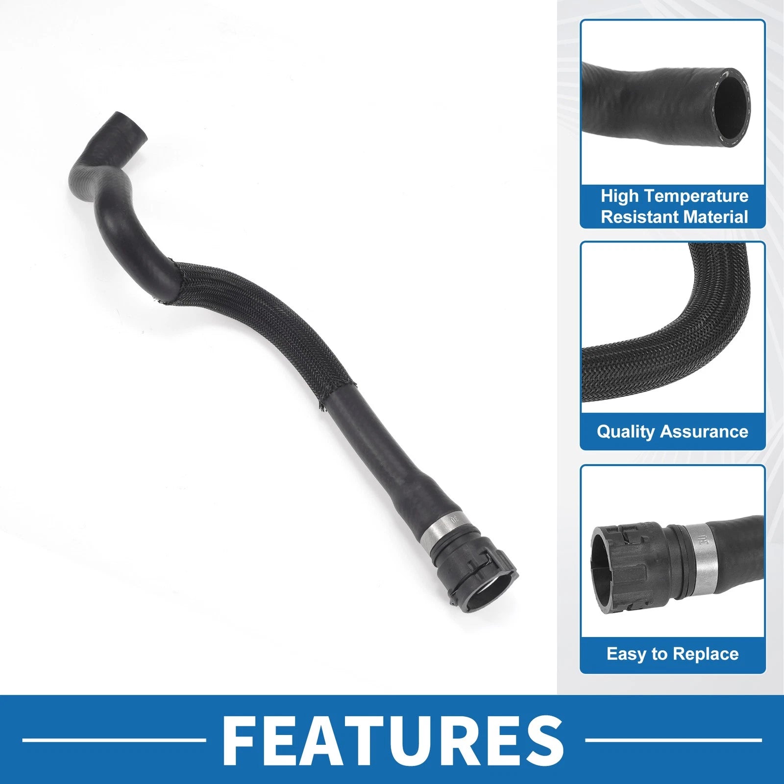 Engine Radiator Hose No. 17127575453 for BMW 550i (2011–2013) Rubber Black