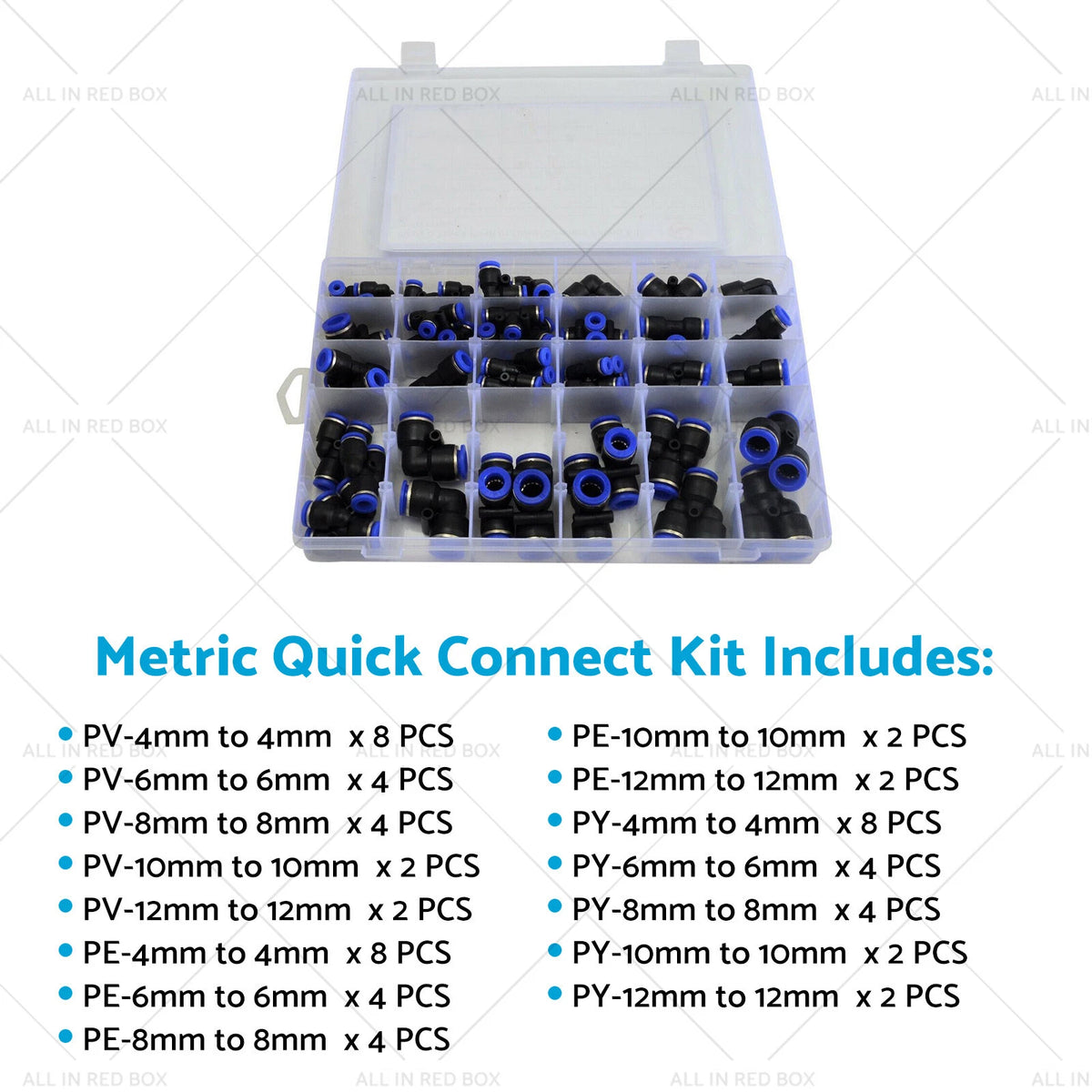 Air Line Coupler Push In Hose Joiner Quick Connect Kit for Metric Hoses