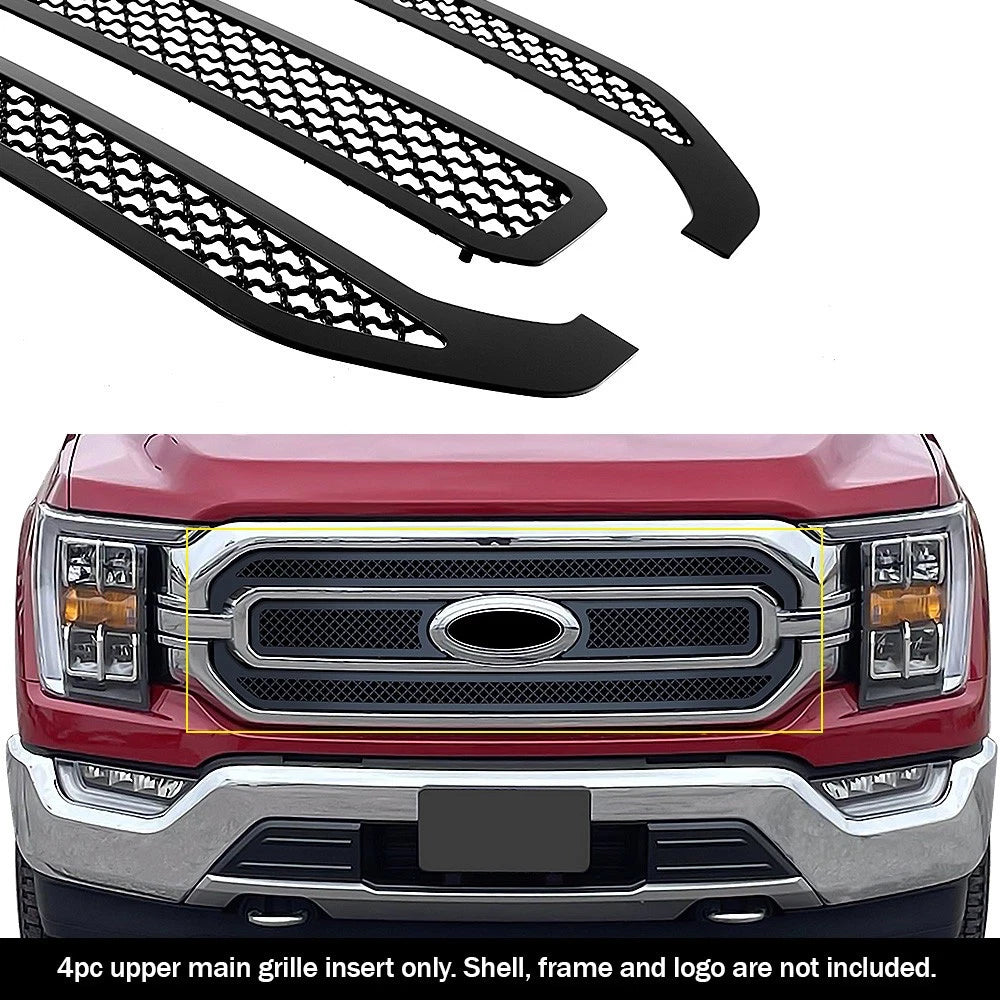 Upper Black Mesh Grille Insert for Ford F-150 XL/XLT (2021-2023)