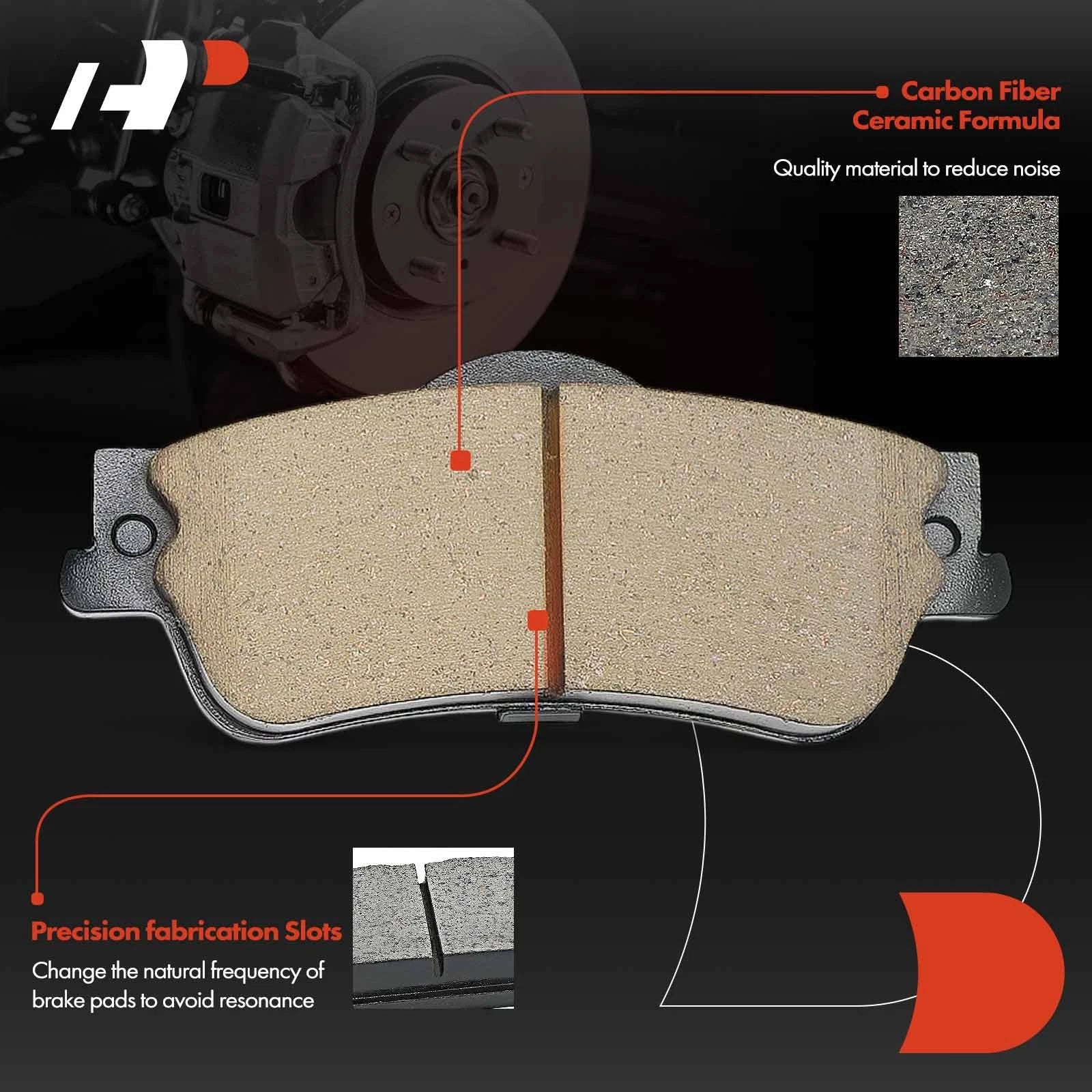 Set of 4 Rear Ceramic Brake Pads for Chevrolet Caprice (2011–2017)