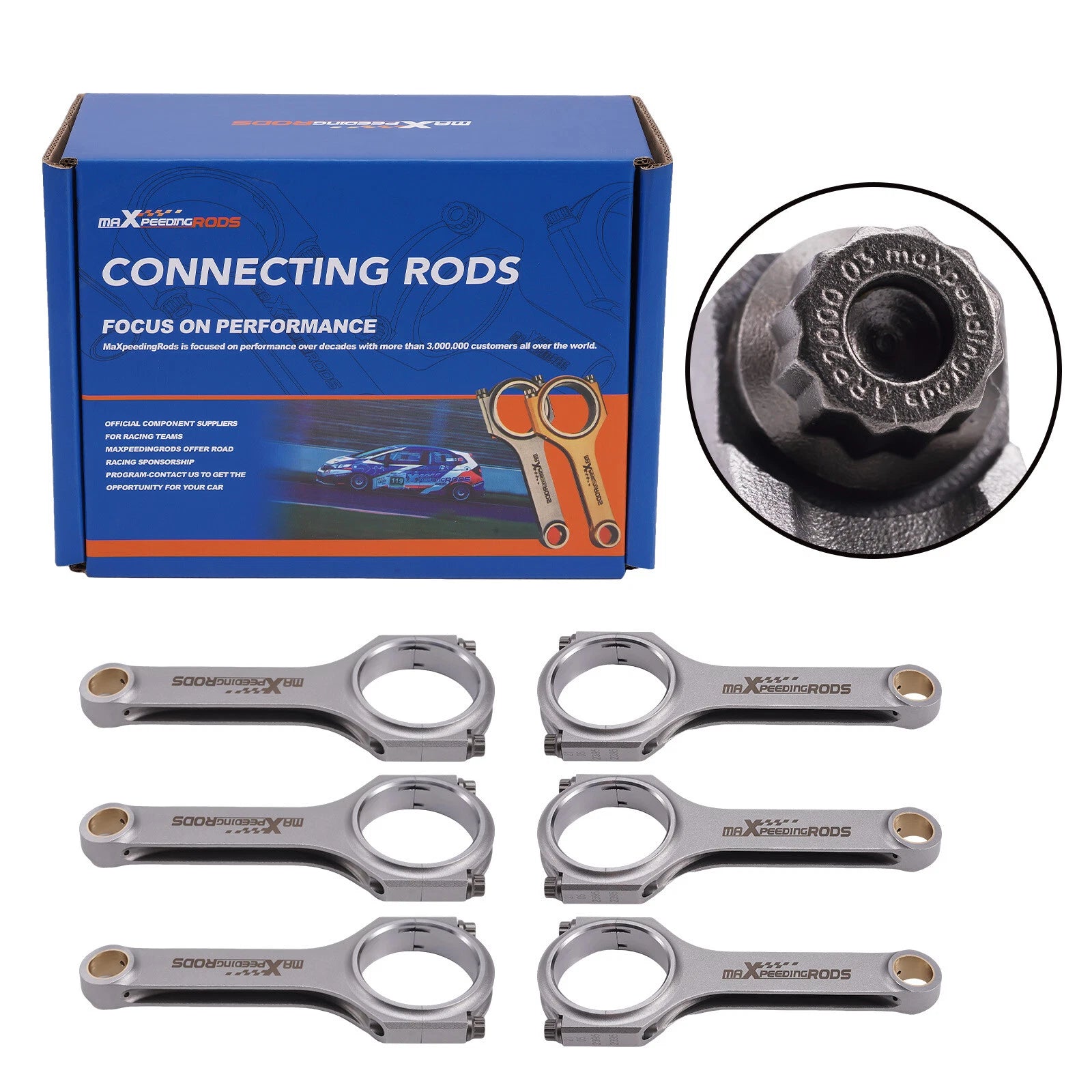 Forged 4340 Steel Connecting Rods for BMW N55B30 S55B30 (2011–2020) W/ ARP 2000 Bolts