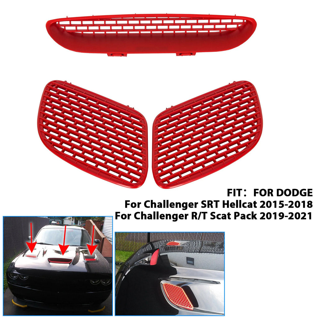 Hood Bezel Scoop Grille for Dodge Challenger SRT Hellcat R/T Scat (2015–2021)