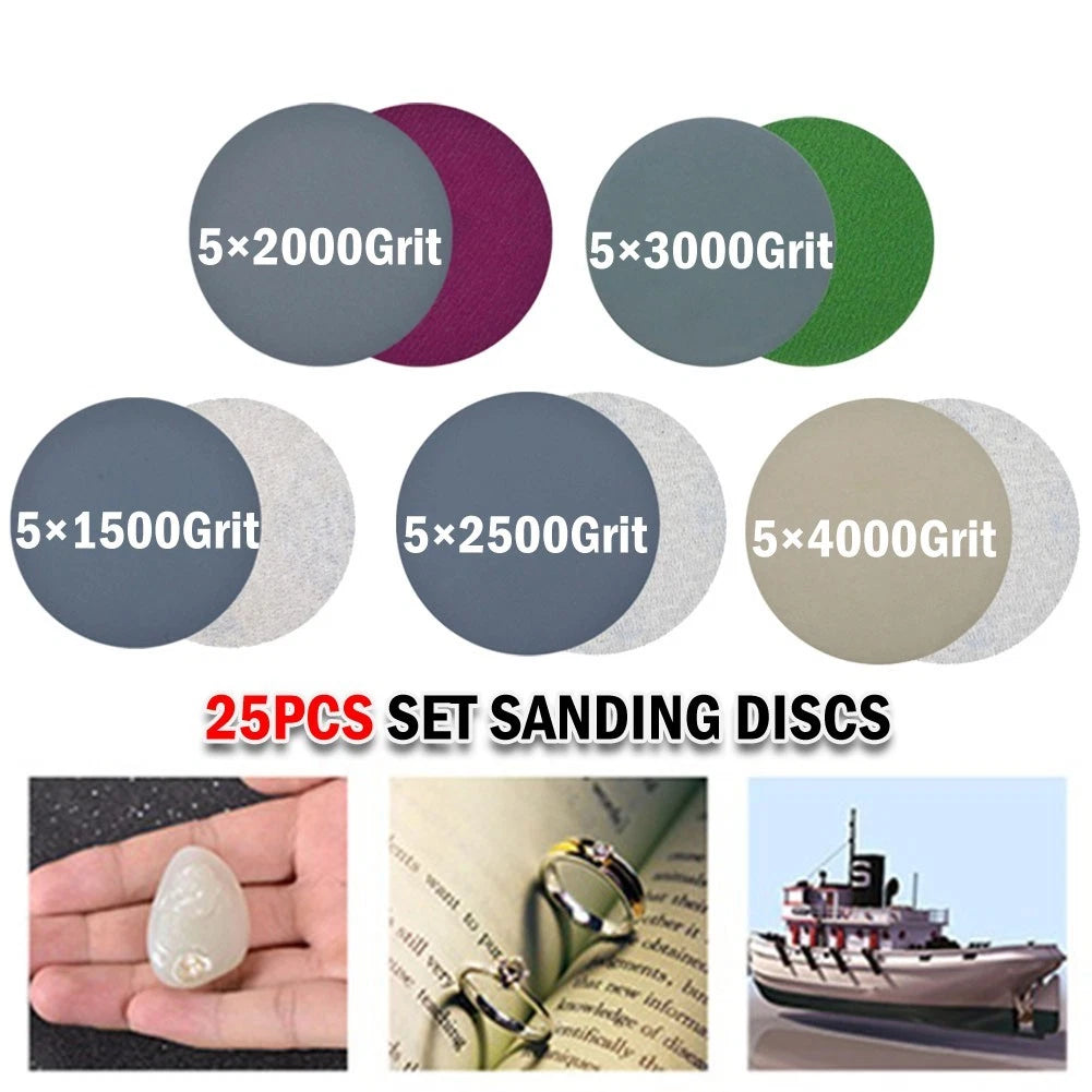 Set of 25 Sand Paper Discs 1500 2000 2500 3000 4000 for Wood Polishing