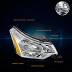 Right Side Headlight Lamp Chrome/Amber for Ford Focus (2008–2011)