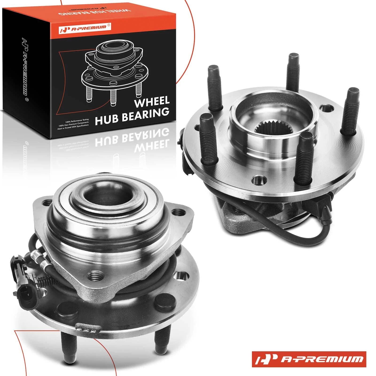 2X Front Wheel Hub & Bearing Assembly with ABS for Chevy Blazer (1995â2005)