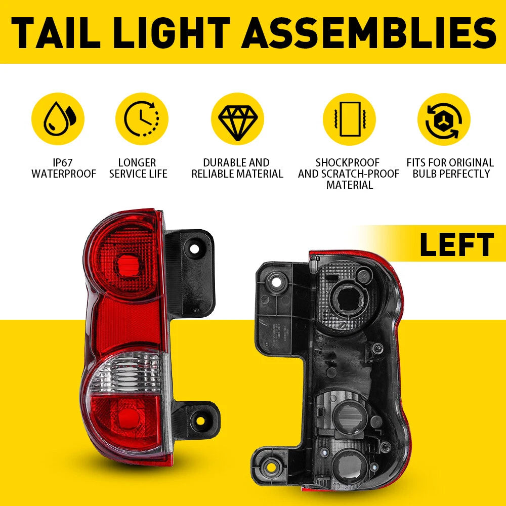 Tail Lights for Nissan NV200 (2013–2021) Pair with Bulbs
