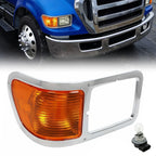 Passenger Side Headlight Bezel with Bulb for Ford F650 F750 (2000–2015)