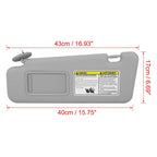 Left Sun Visor for Toyota Highlander (2008–2013) w/ Light 74320-48500-B0 Gray