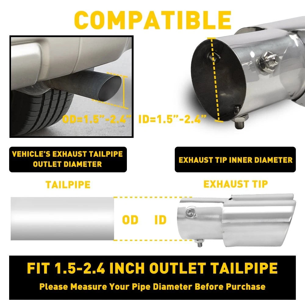 Dual Exhaust Tip for - Stainless Steel