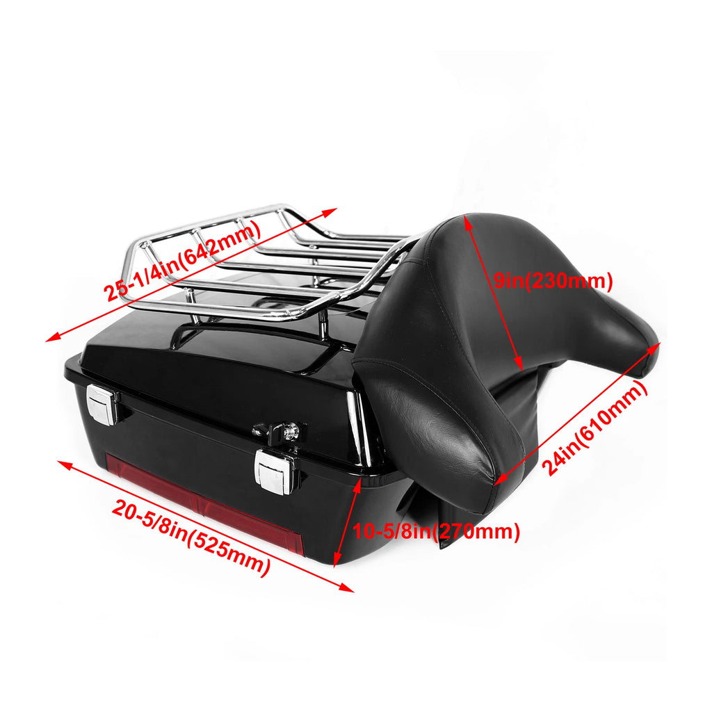 Luggage Trunk Backrest Mount Rack for Harley Touring Road Glide (1997–2008)