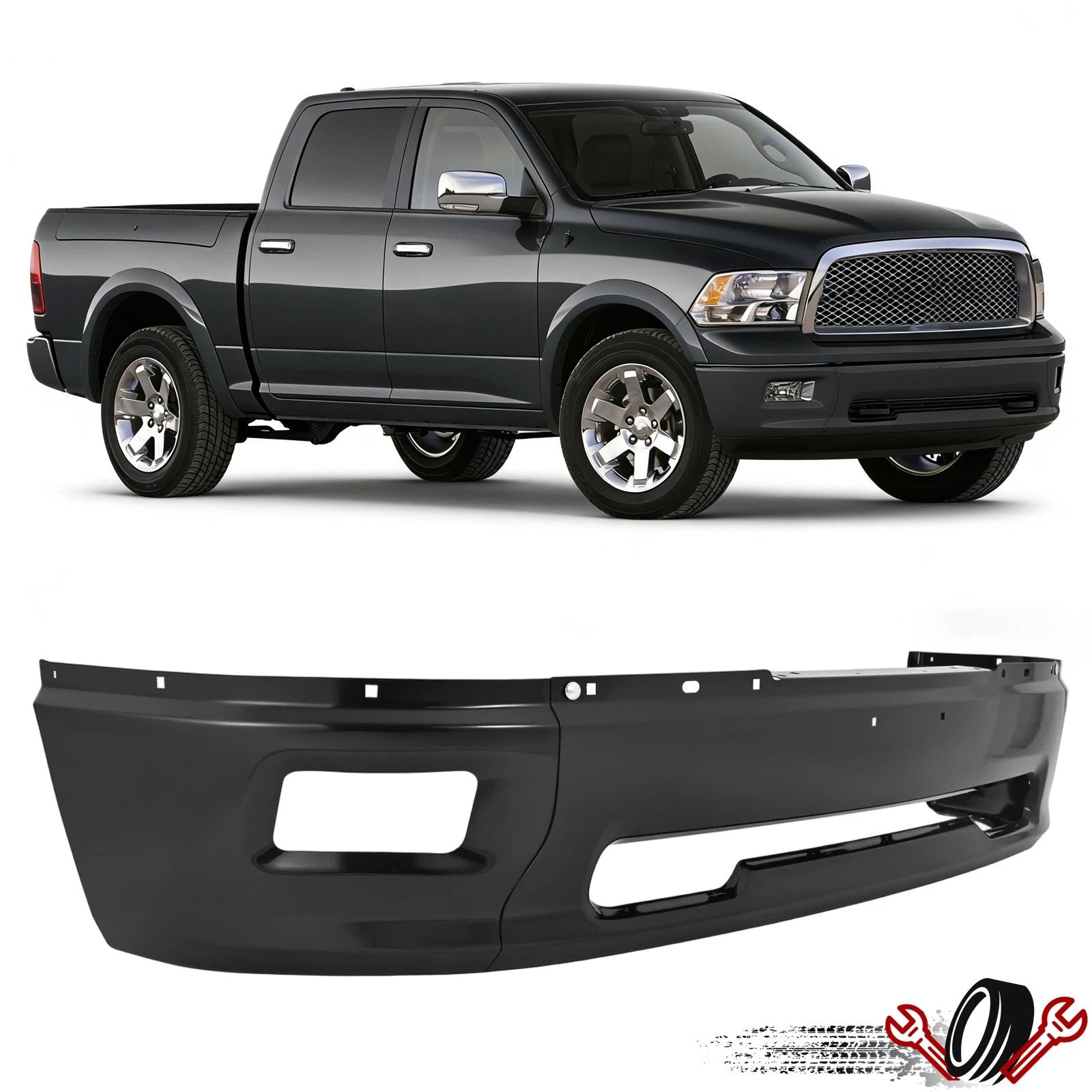 Front Bumper Face Bar for Dodge Ram 1500 (2009–2012) with Light Hole