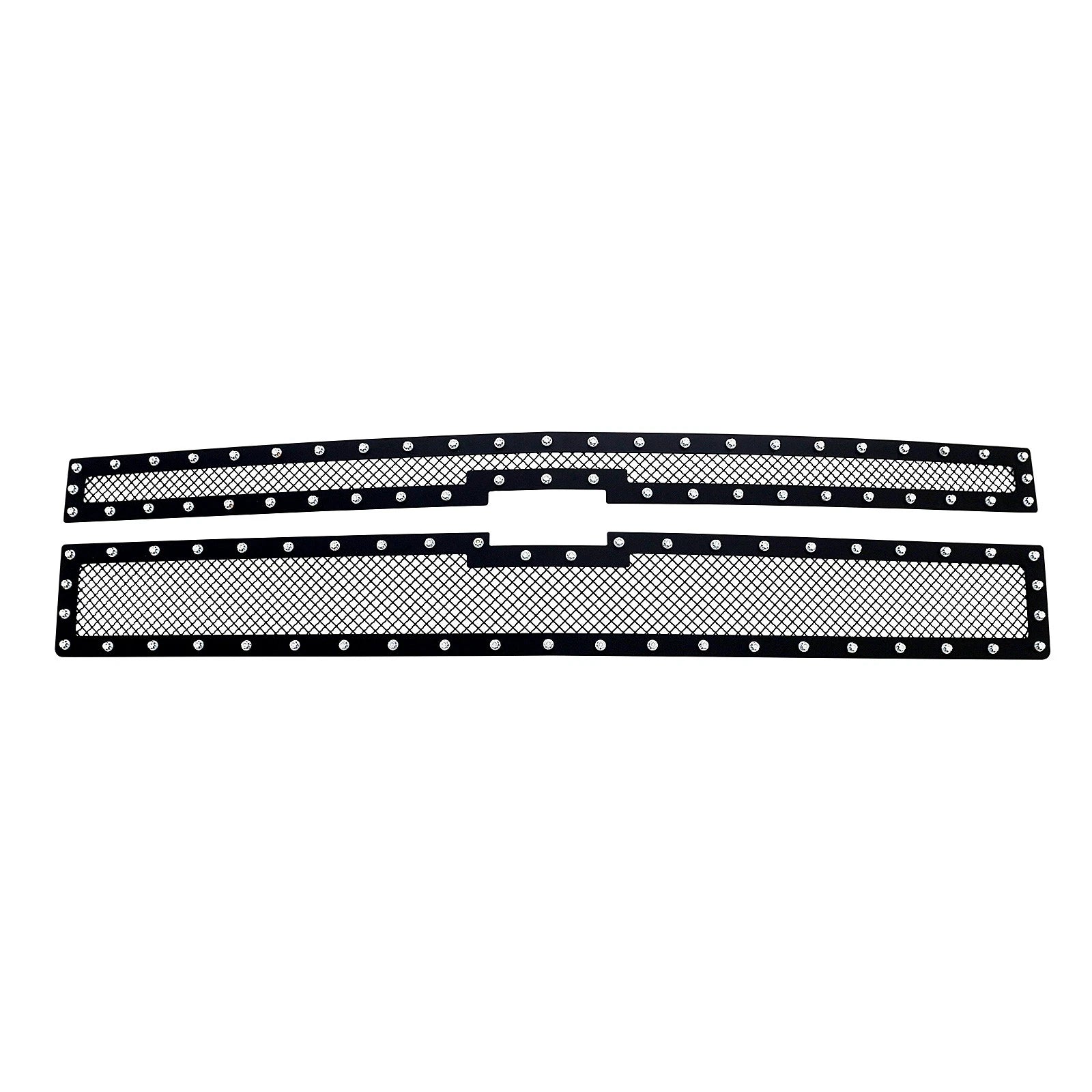 Stainless Black Rivet Studs Mesh Grille for Chevy Silverado 1500 (2014-2015)