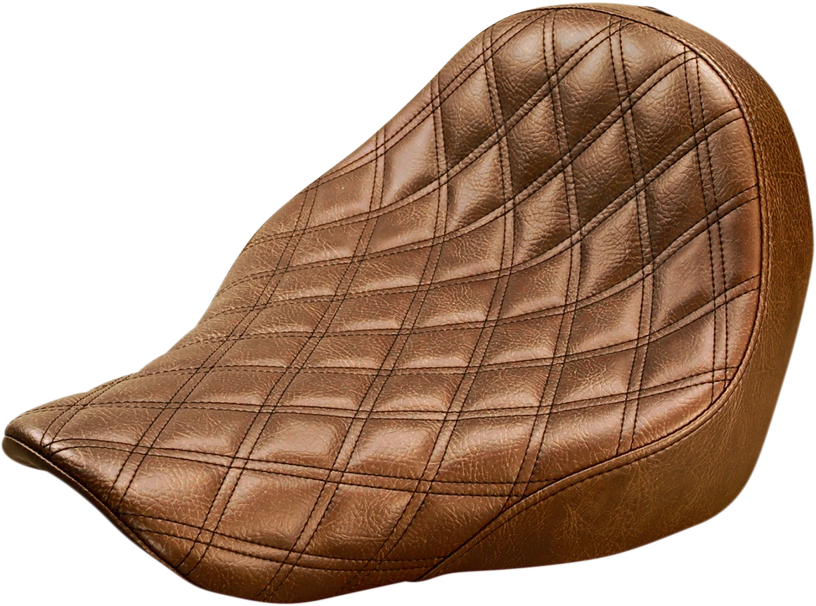 SADDLEMEN Renegade Solo Seat for FL/FX (2018–2024) - Lattice Stitched - Brown