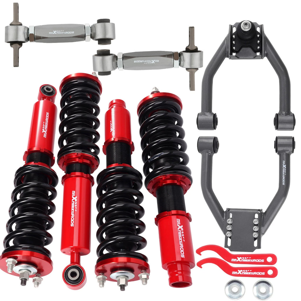 Coilovers Adj Height Shocks Suspension Control Arm Kit For Honda CR-V 1996-2001