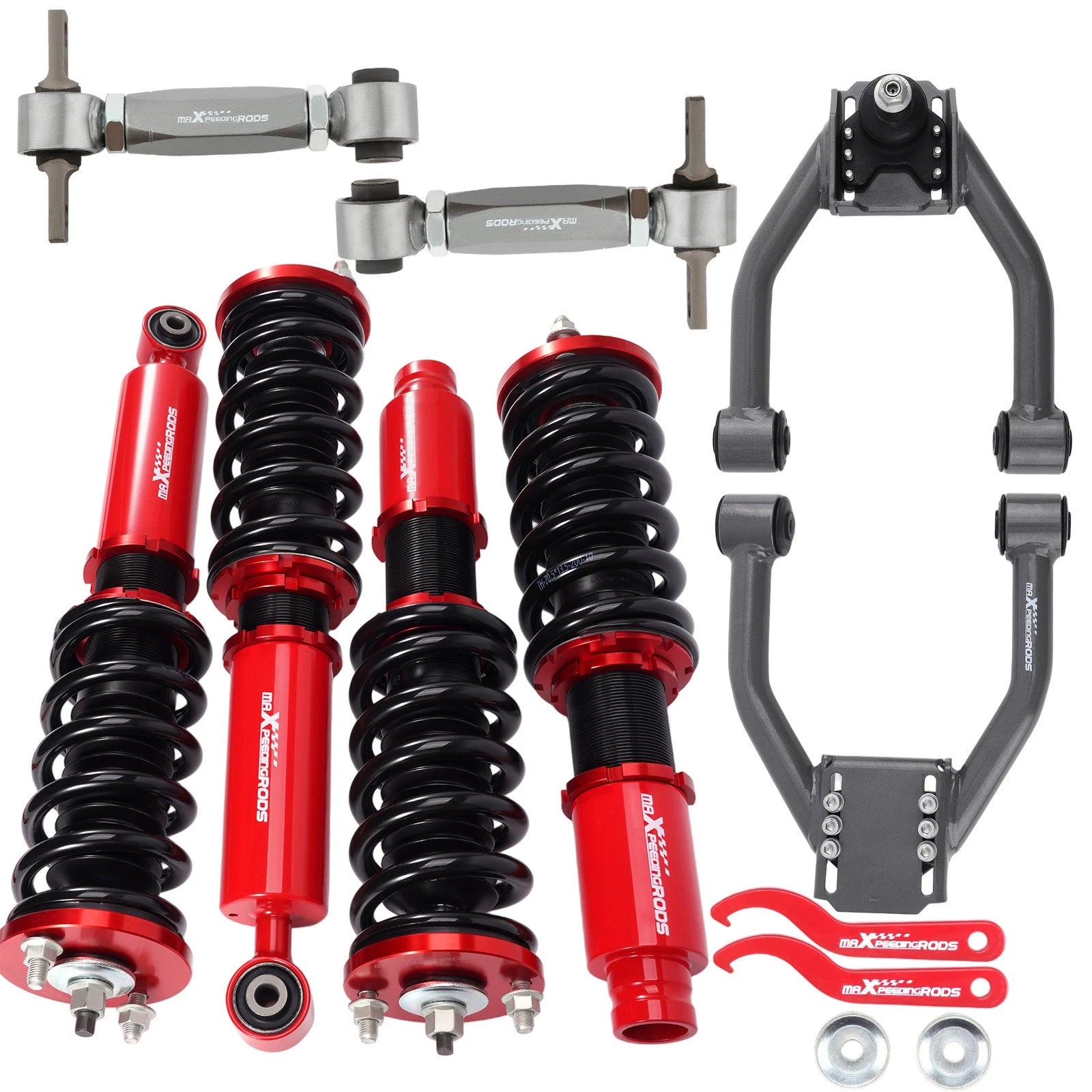 Coilovers Adj Height Shocks Suspension Control Arm Kit For Honda CR-V 1996-2001