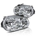 Chrome Housing Headlight with Projector Fog Lamp for Volkswagen Golf/Cabrio (1999–2006)