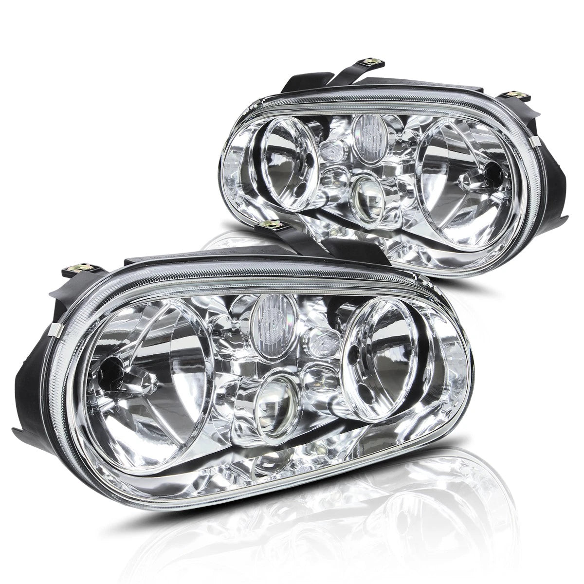 Chrome Housing Headlight with Projector Fog Lamp for Volkswagen Golf/Cabrio (1999–2006)