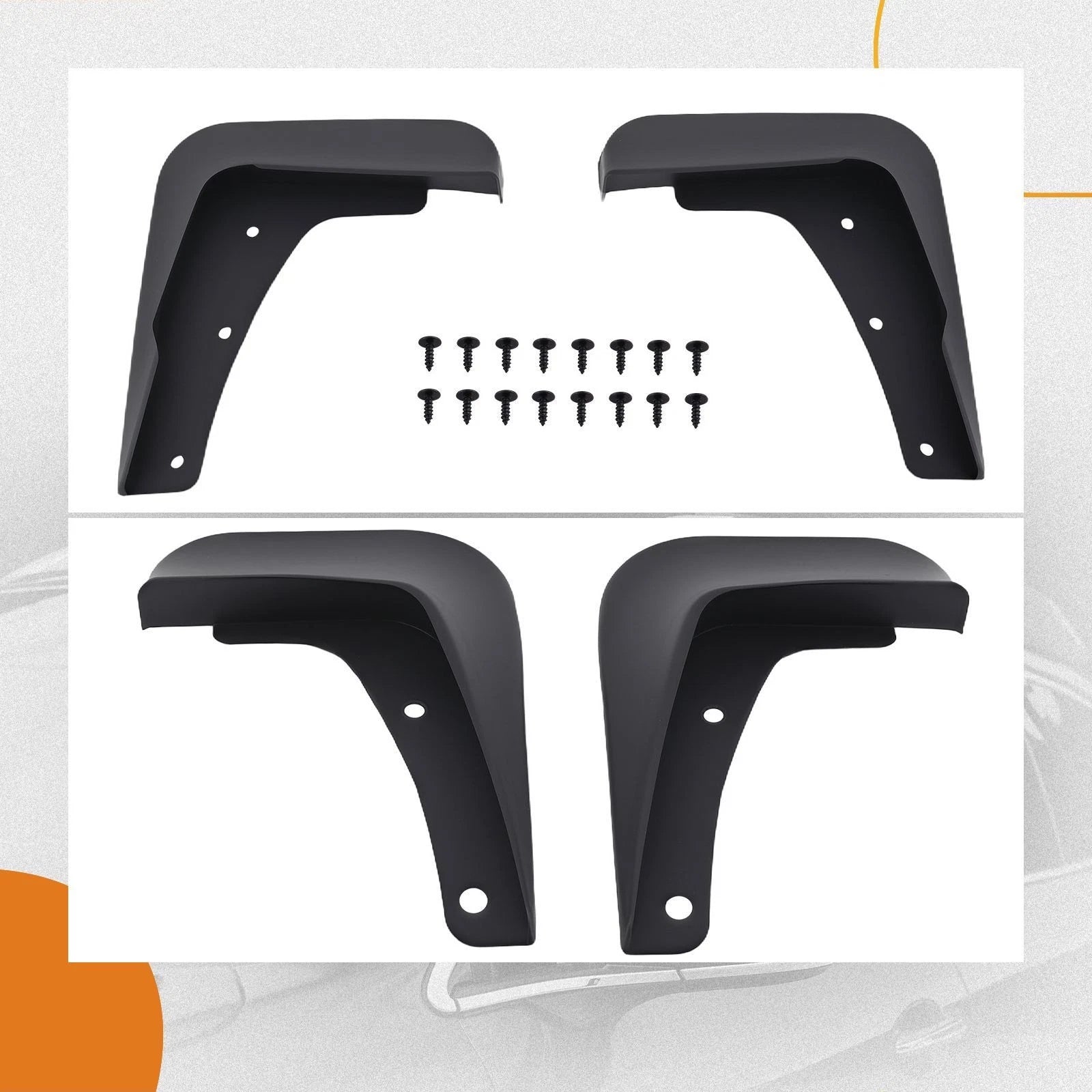 Set of 4 Mud Guards for Mitsubishi Lancer (2008–2017) DE ES Black