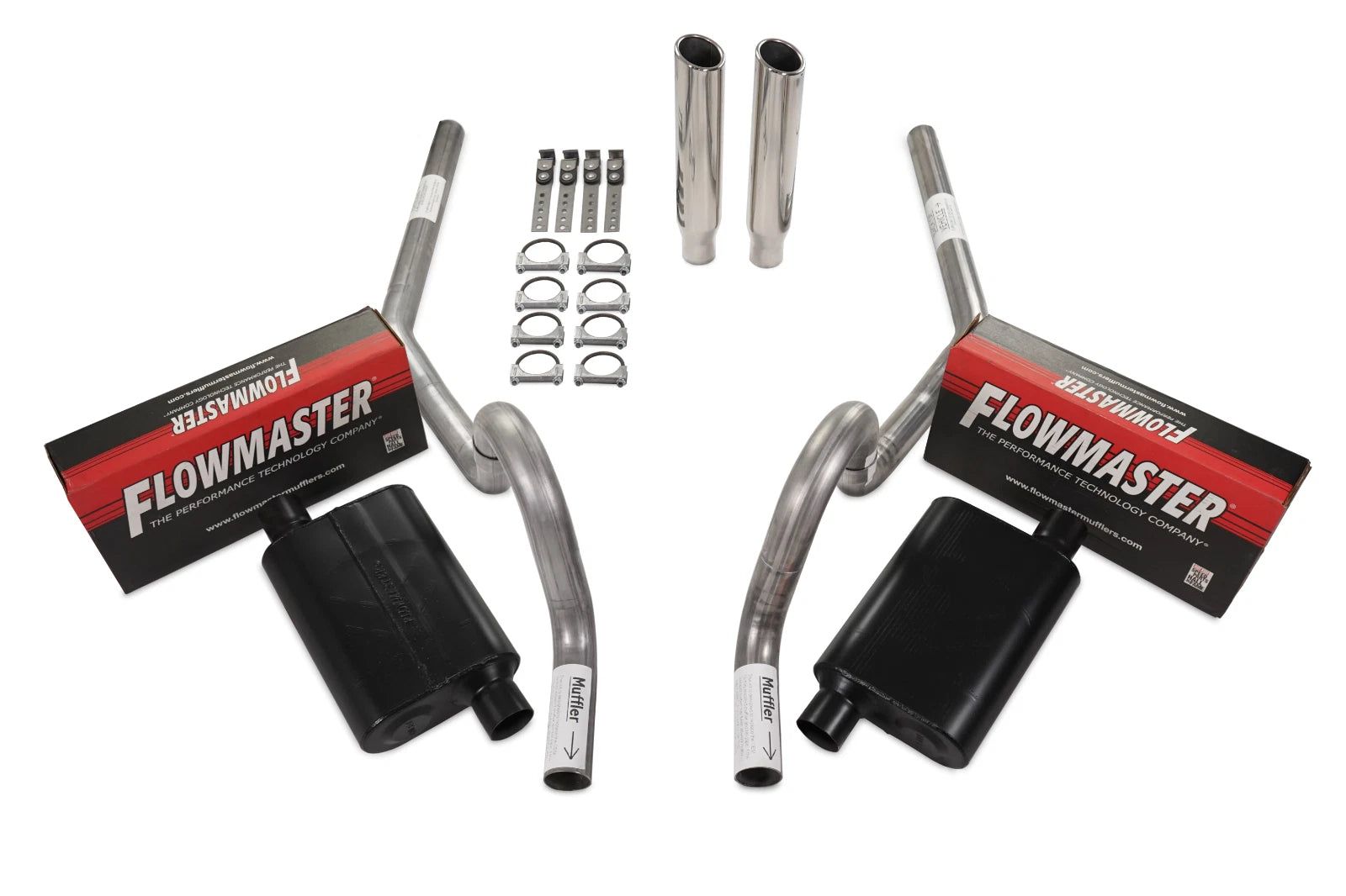 2.5" Dual Exhaust Kit for GM A Body (1964–1972) - Flowmaster Super 44, Rear Exit
