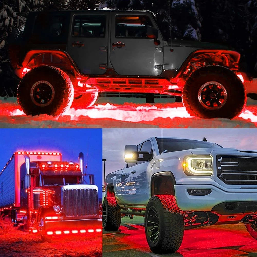 10 Pods Smoked Red LED Rock Lights for Jeep (YYYY–YYYY)