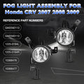 Fog Light Kit Pair for Honda CR-V (2007–2009) - Clear, Front Bumper