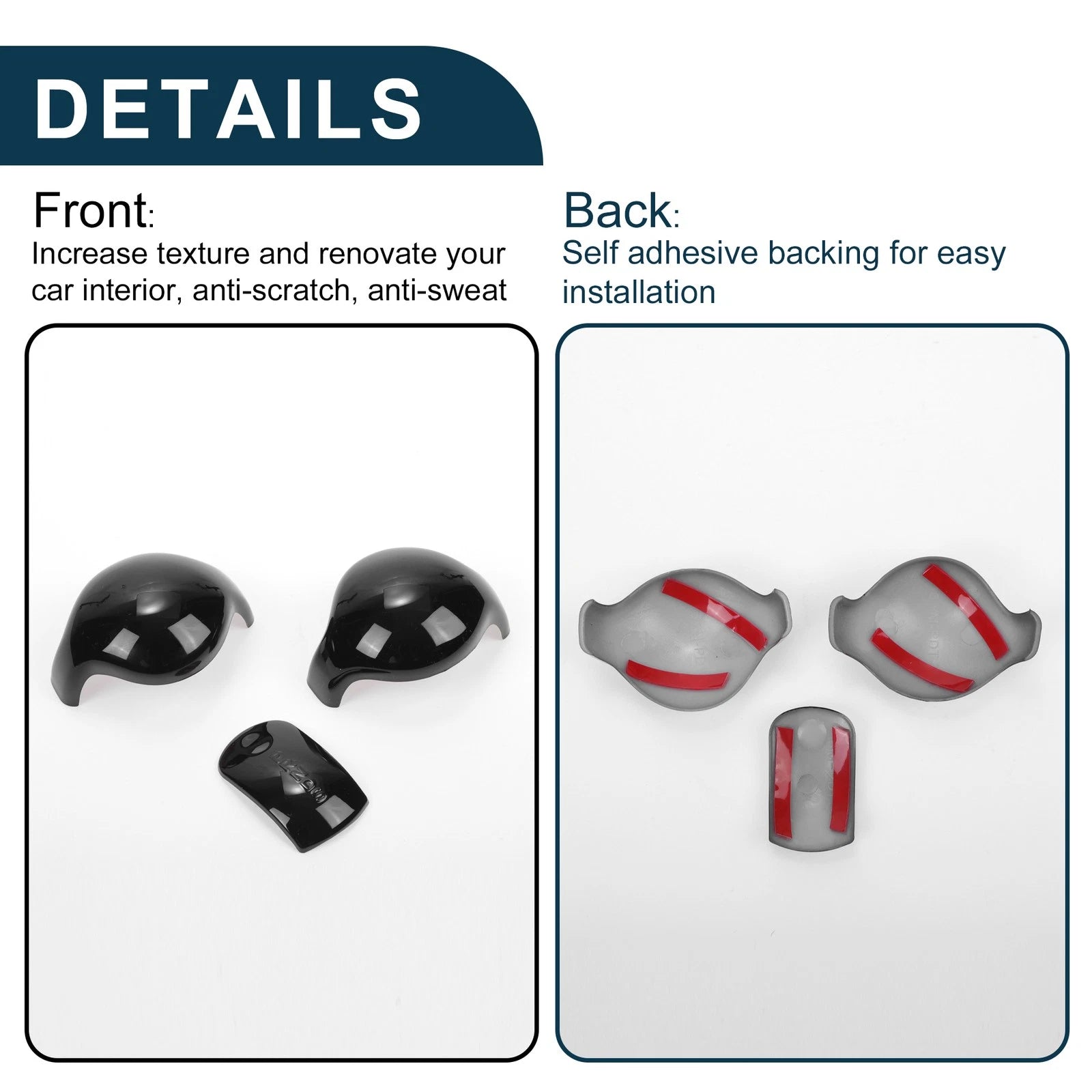 Set of 1 Gear Shift Knob Decorator Cover for Ford Mustang (2015–2023) Black