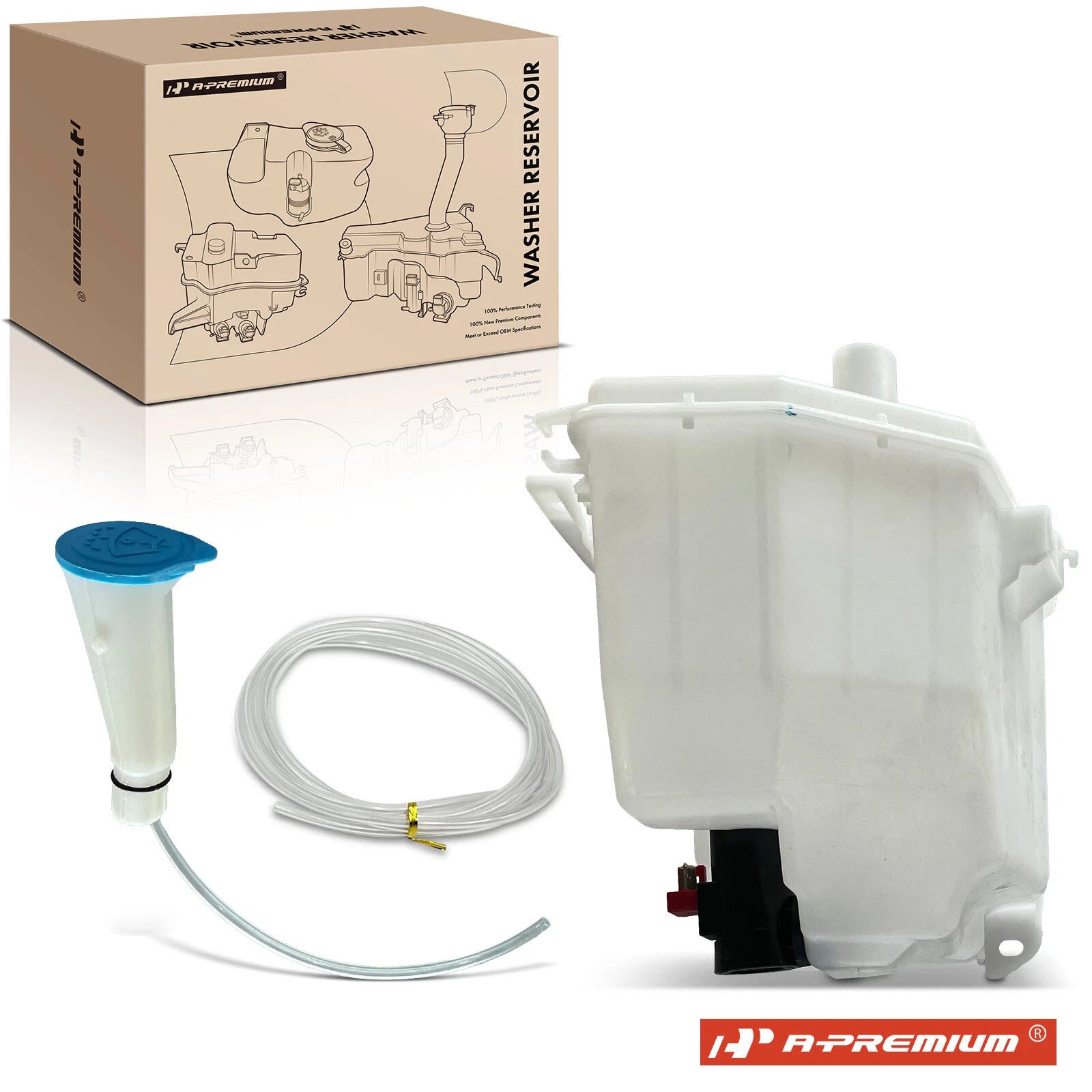 Windshield Washer Reservoir with Pump, Cap & Filler Neck for Nissan Sentra