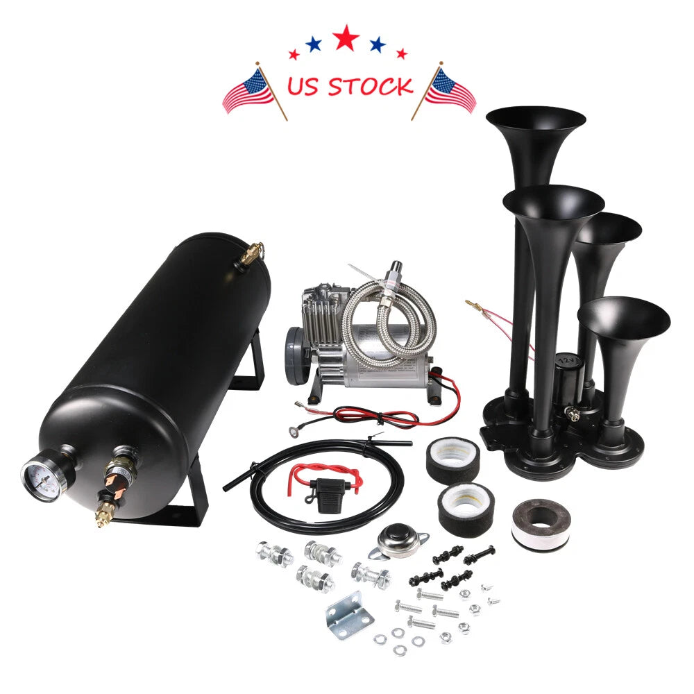 1.5G Train Horn Kit with Air Tank for Truck Car Semi (150psi)