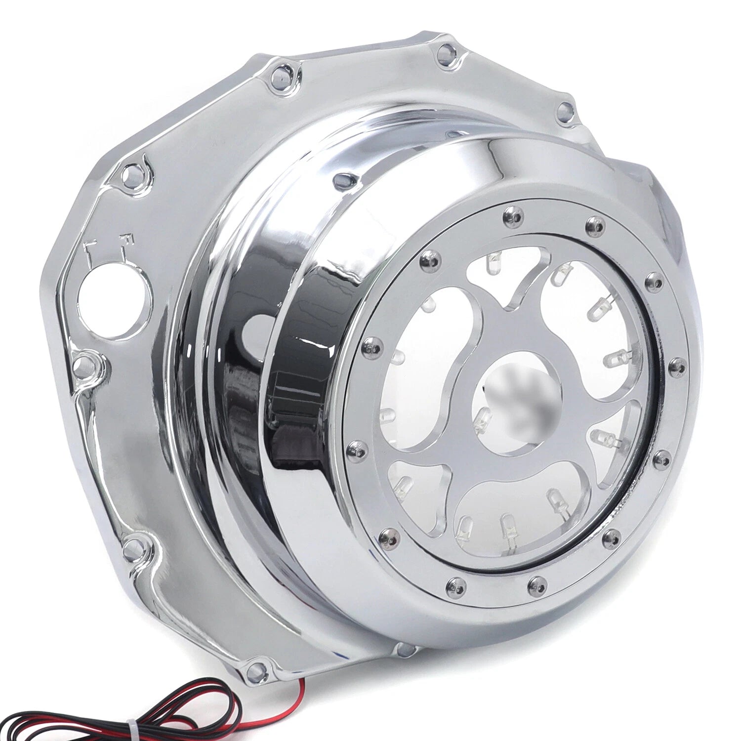 Chrome Blue Sequential LED Engine Clutch Cover for Suzuki GSXR1300 Hayabusa (1999–2020)