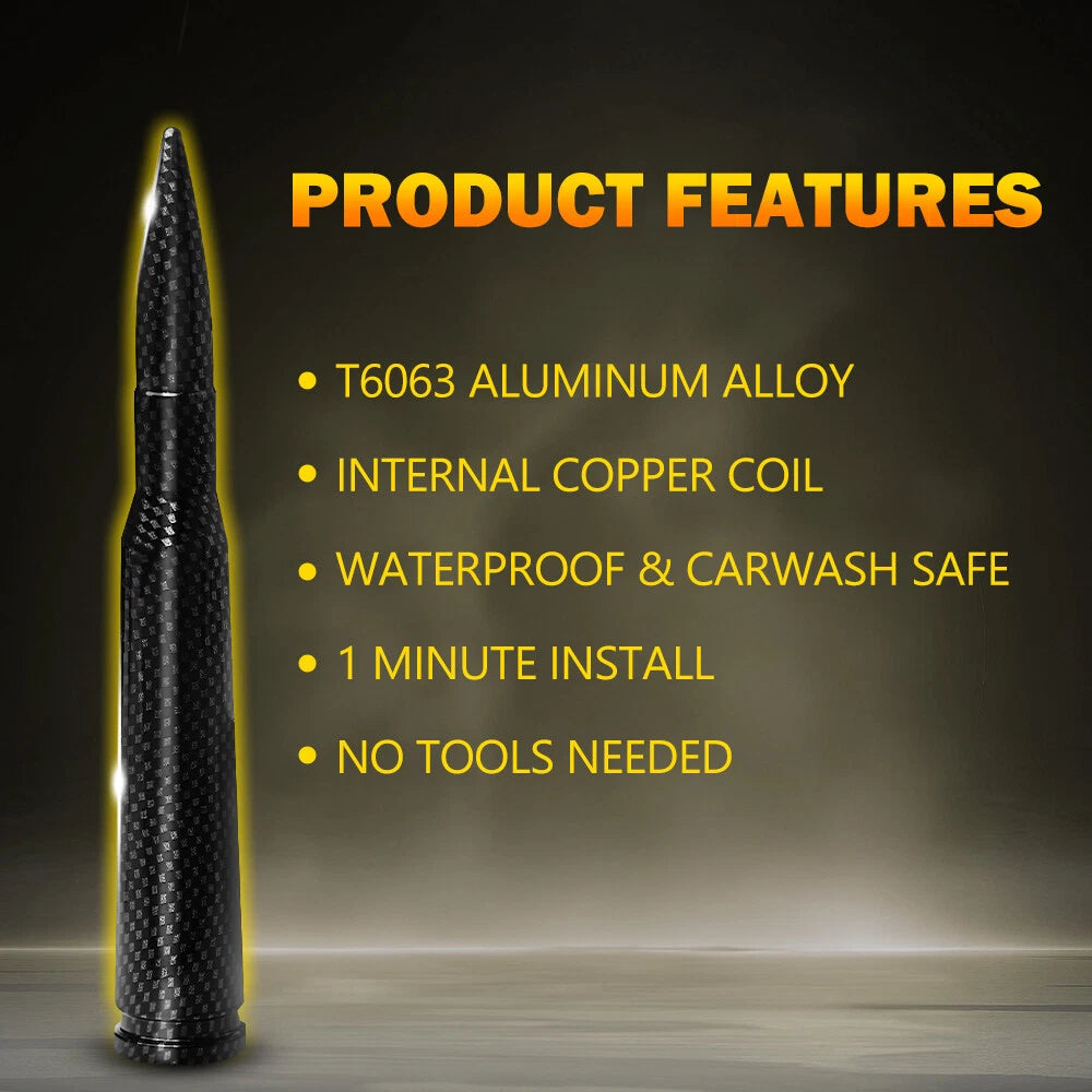Carbon Fiber Bullet Antenna for Dodge RAM 1500 2500 3500 4500 (2010–2023)