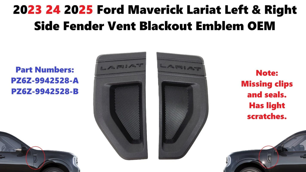 Set of 2 Fender Vent Blackout Emblems for Ford Maverick (2023–2025)