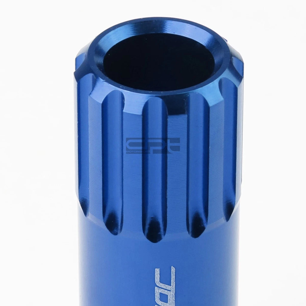 Open-End Aluminum Blue Lug Nuts + Adapter M12x1.25 for Universal (16)