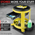 Mechanics Roller Seat with Storage for Universal Use (300lbs Capacity)