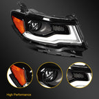 Right Headlight HID/Xenon with LED DRL Projector for Jeep Compass (2017–2021)