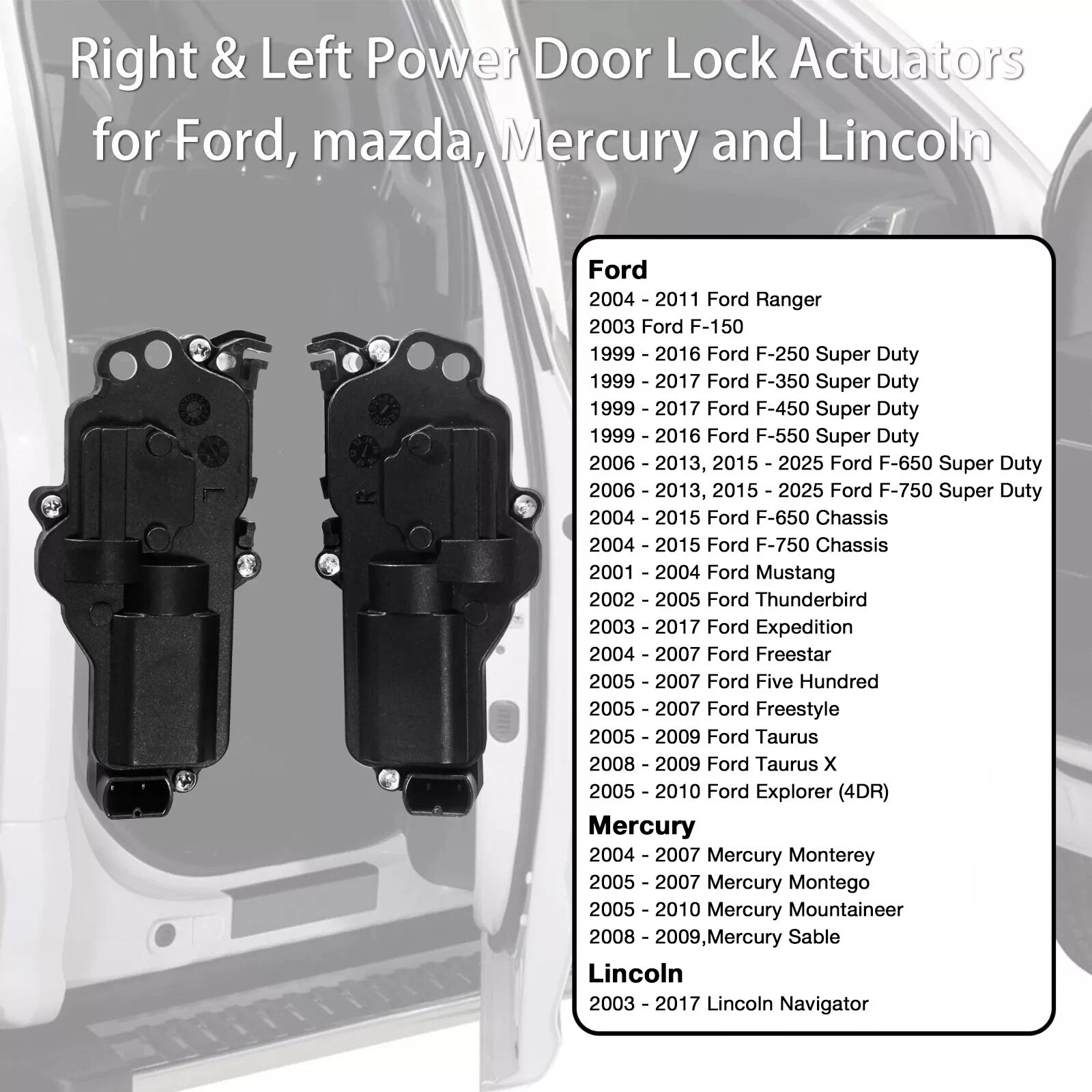4X Power Door Lock Actuators for Ford F150 F250 F350 F450 Ranger Explorer (1997–2023)