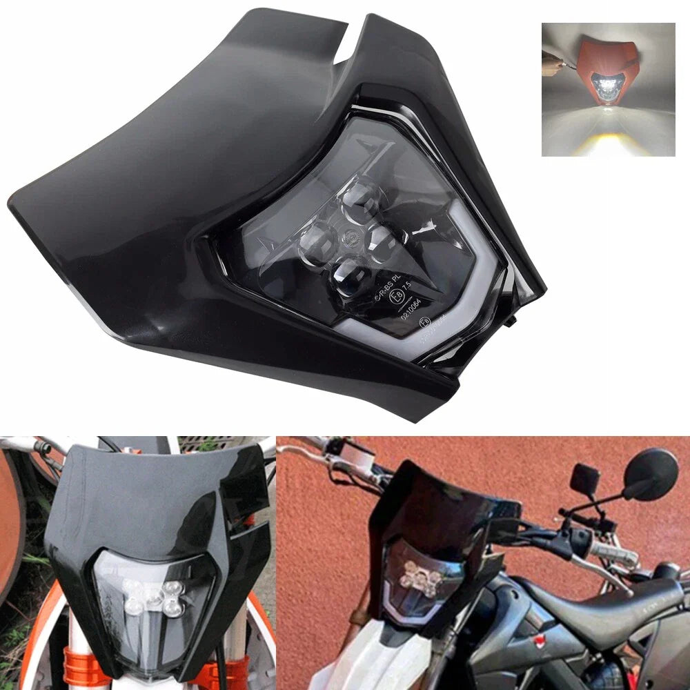 Universal Black Headlight LED Light for KTM EXC 250 300 350 450