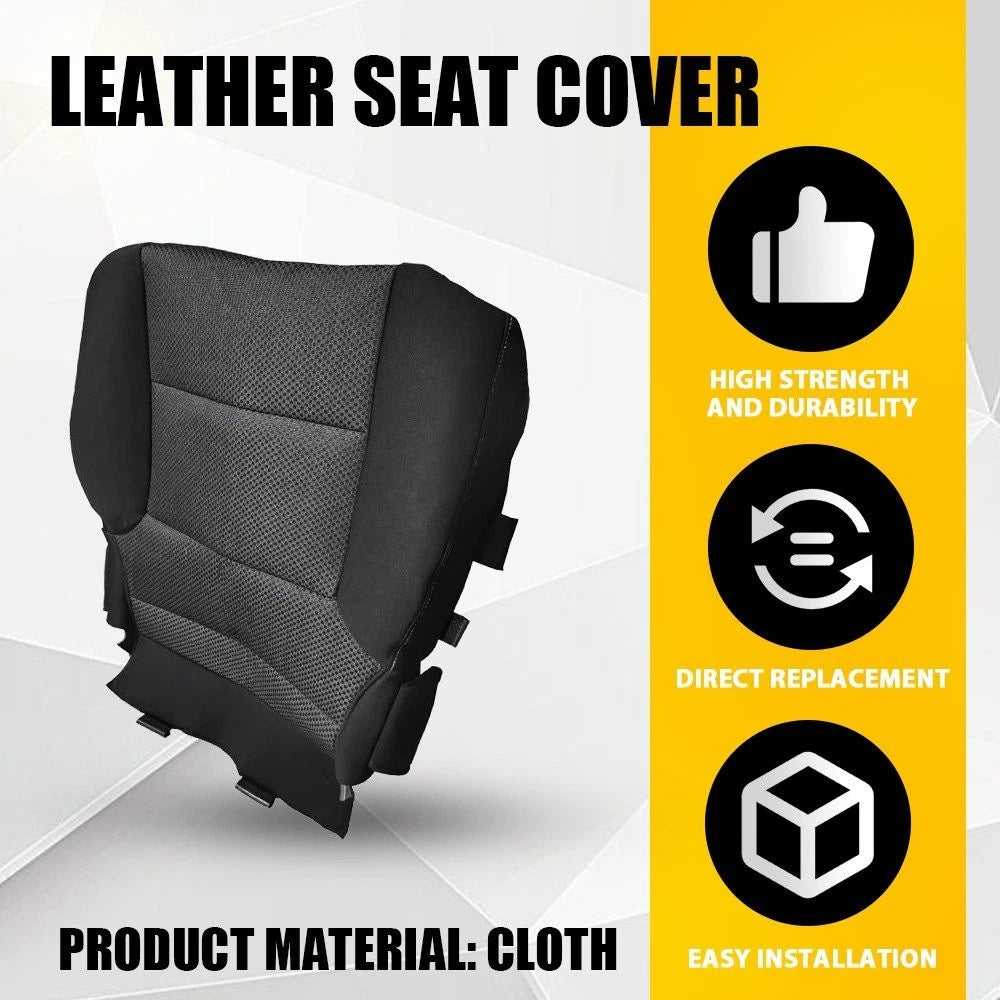 Driver Bottom Cloth Seat Cover Black for Chevy Silverado 1500 2500HD (2014–2019)