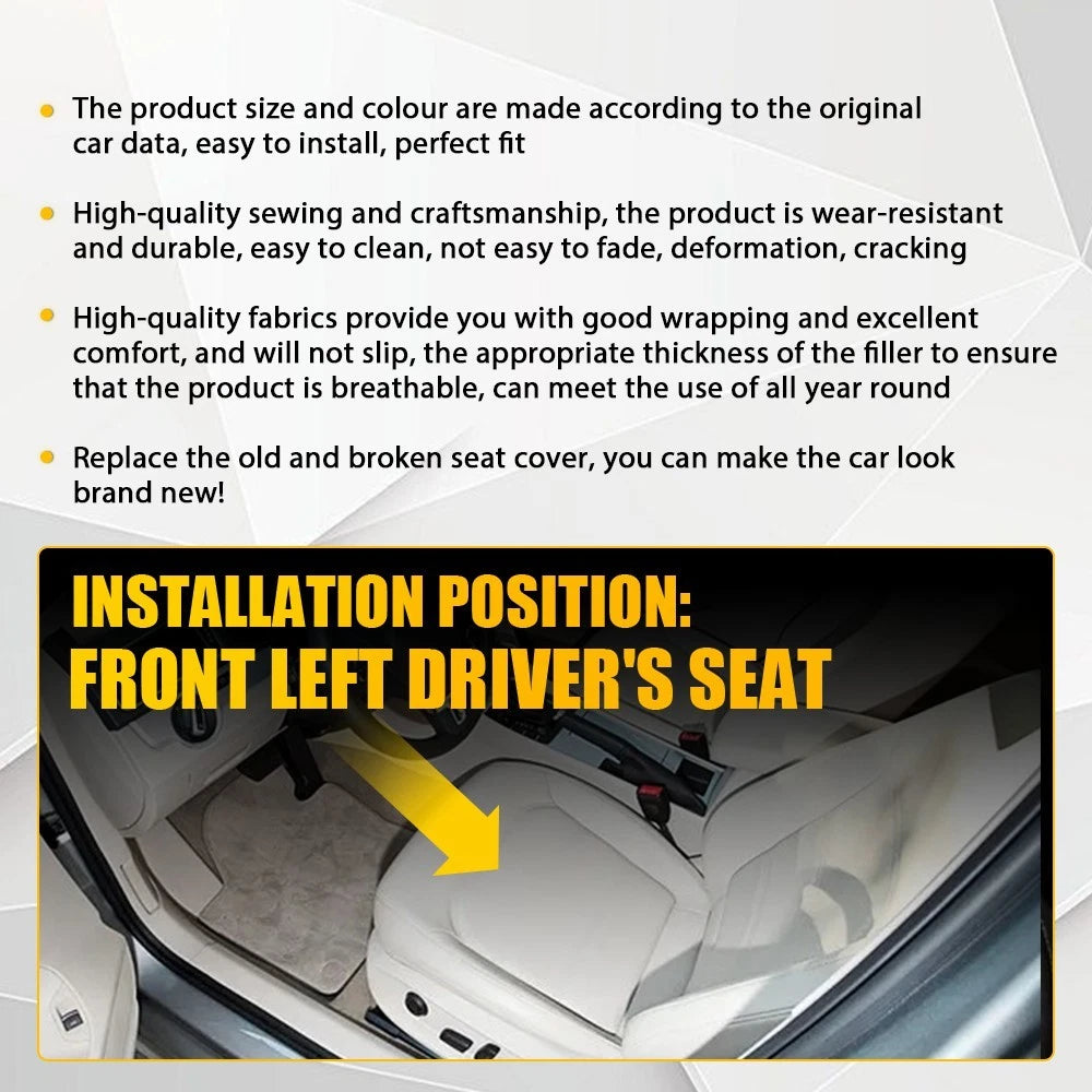 Driver Top Leather Seat Cover for Volkswagen Passat (2012–2020) - Beige