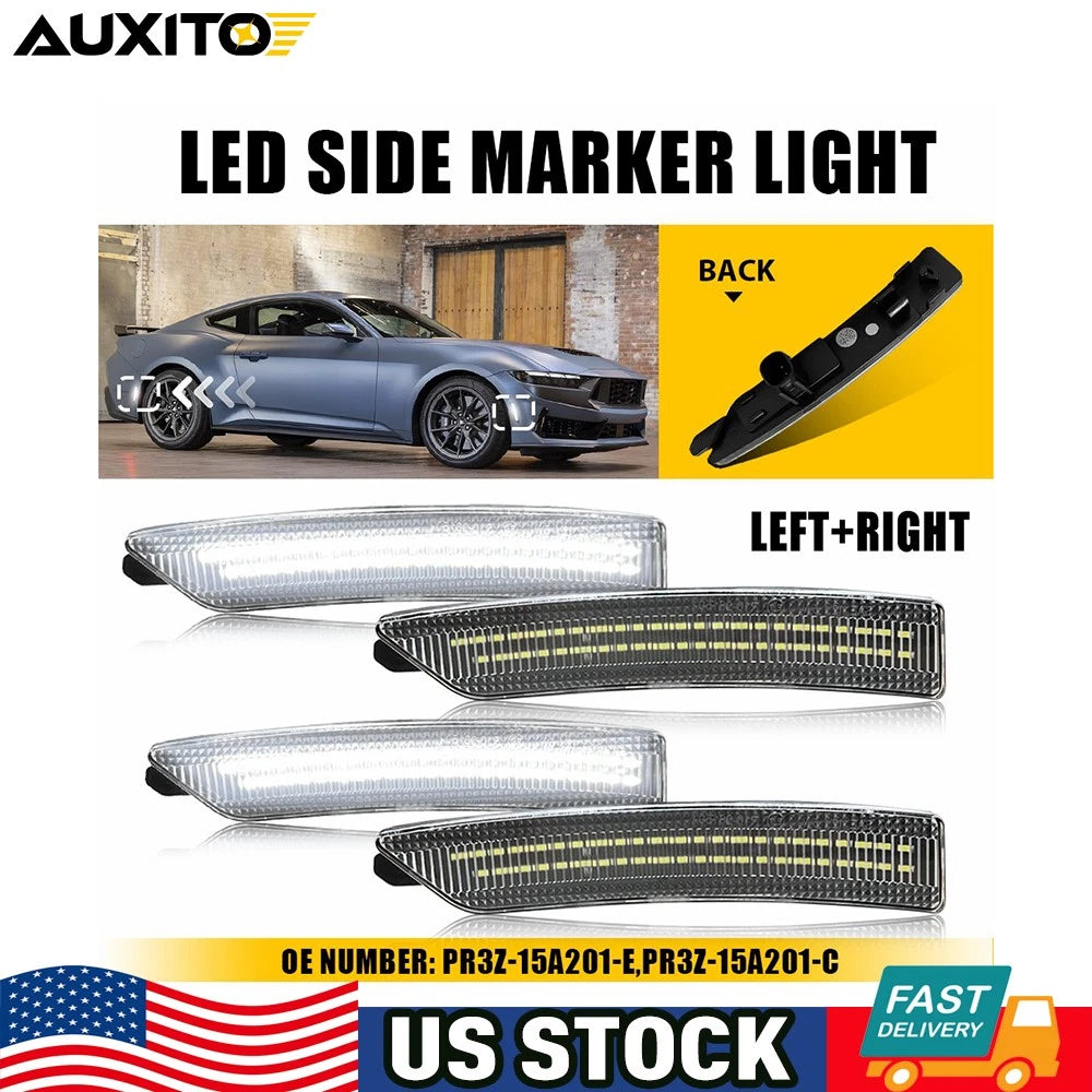 Front & Rear Clearance Side Marker Lights for Ford Mustang (2024–2025)