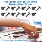15 Pcs Fender Liner Splash Shield Bumper Cover Screw for Audi A4 (1996–2016)