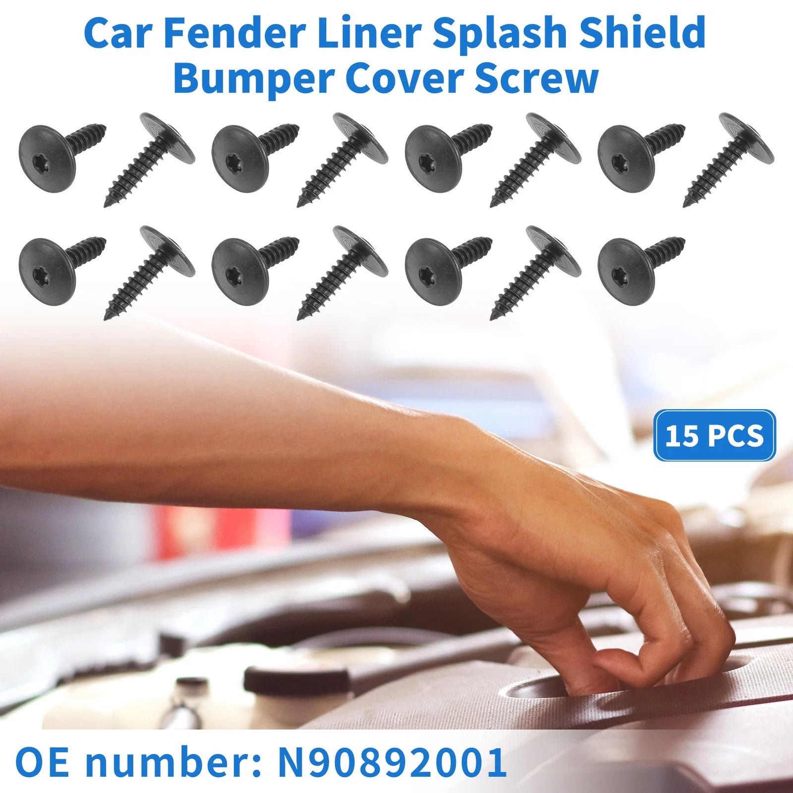 15 Pcs Fender Liner Splash Shield Bumper Cover Screw for Audi A4 (1996–2016)