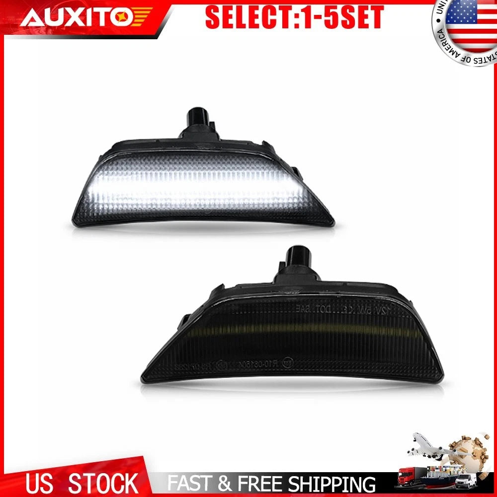 2X Smoked White LED Front Side Marker Lights for Kia K5 (2021–2024)