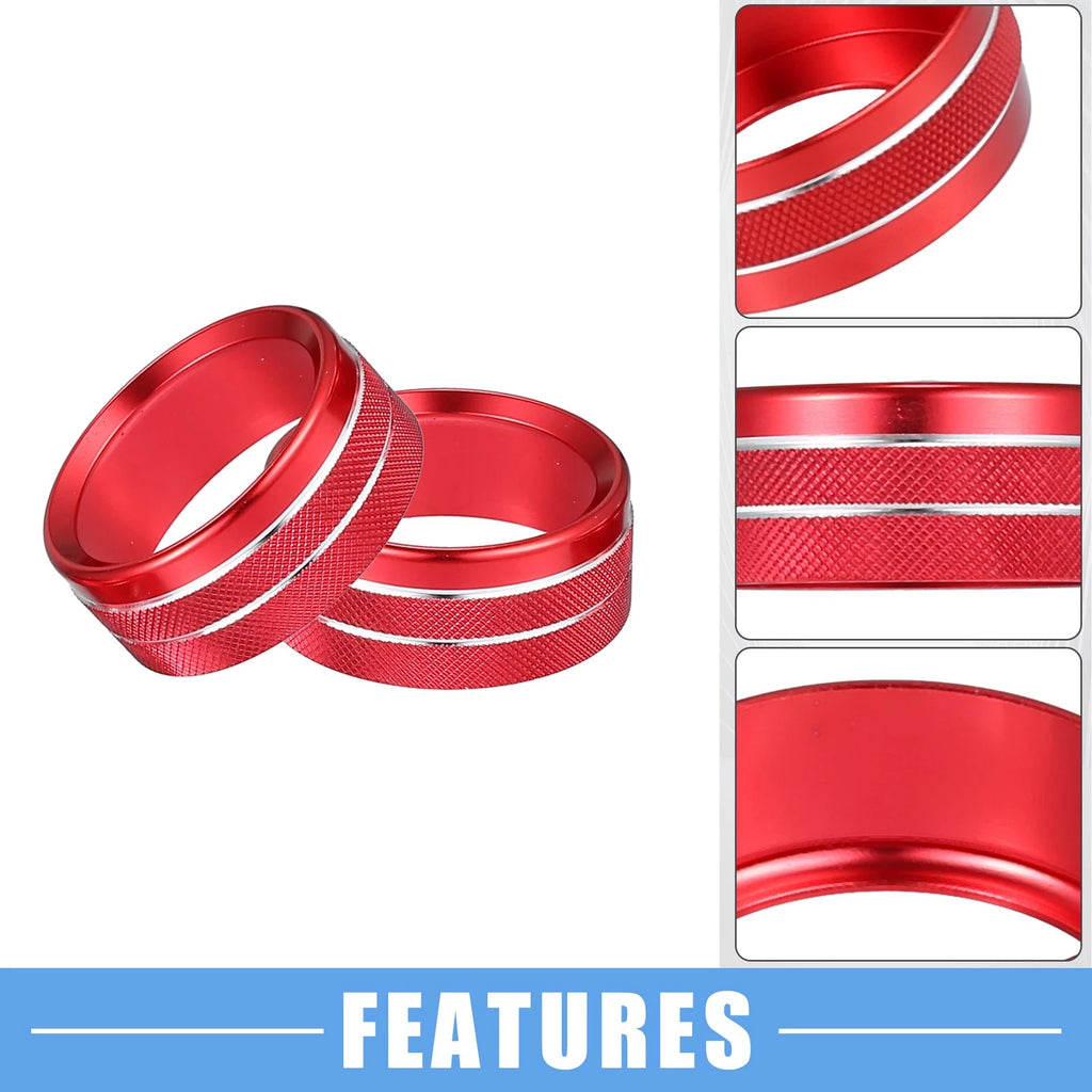 8 Pcs AC Vent Ring Cover Trim for GMC Sierra (2014–2018) Aluminum Red