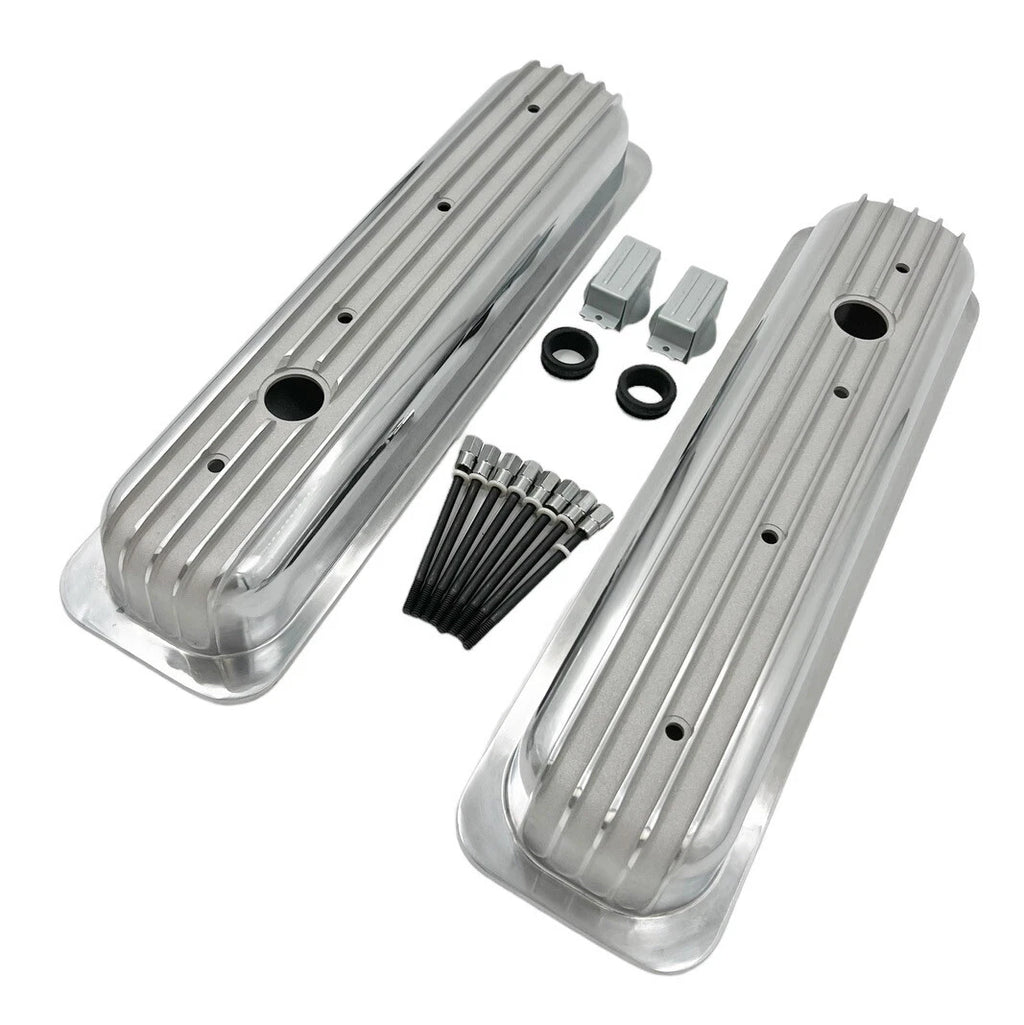 Short Finned Aluminum Valve Covers for Small Block Chevy 350 Vortec TBI (1967–2000)